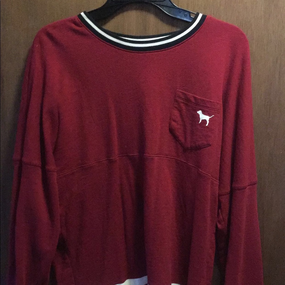 PINK maroon long sleeve shirt.
